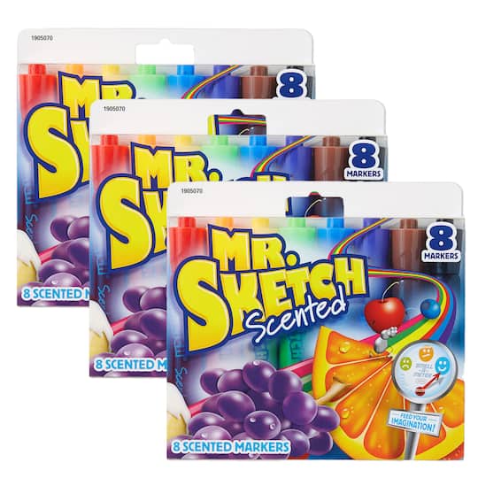 Mr. Sketch&#xAE; Chisel Tip Scented Markers, 3 Packs of 8
